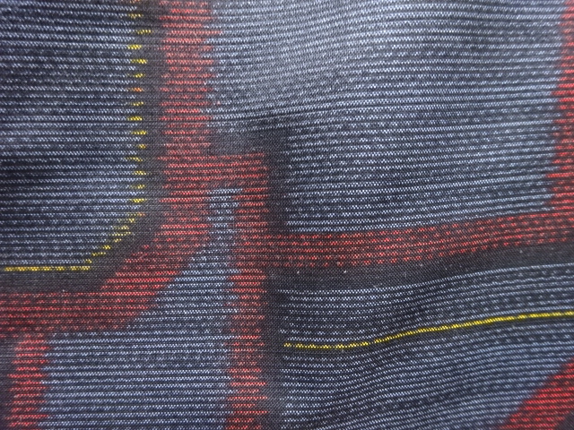 JAPANESE KIMONO / ANTIQUE KIMONO / SILK / DORO OSHIMA TSUMUGI / WOVEN GEOMETRIC